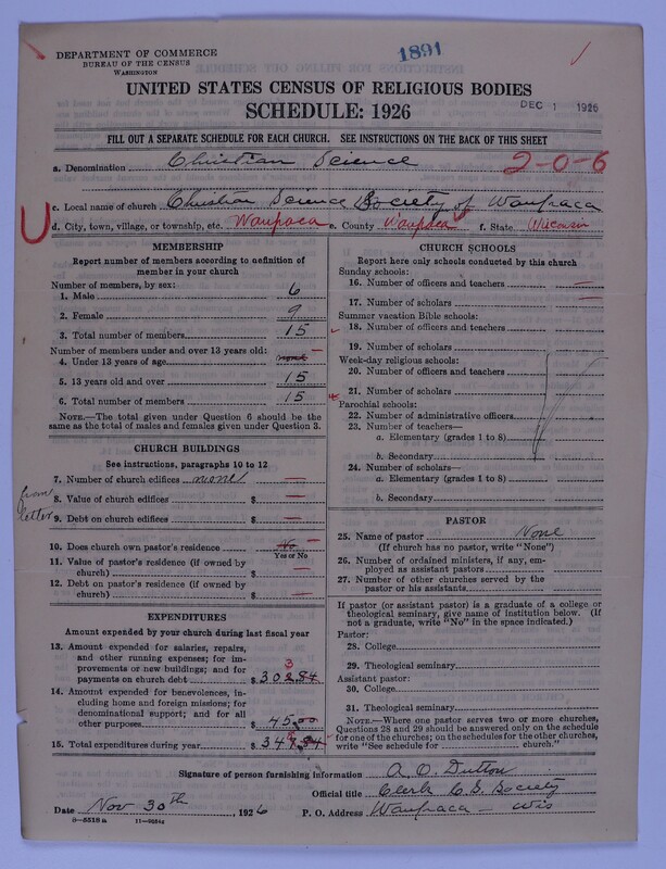 Scan of Church of Christ, Scientist: 1891