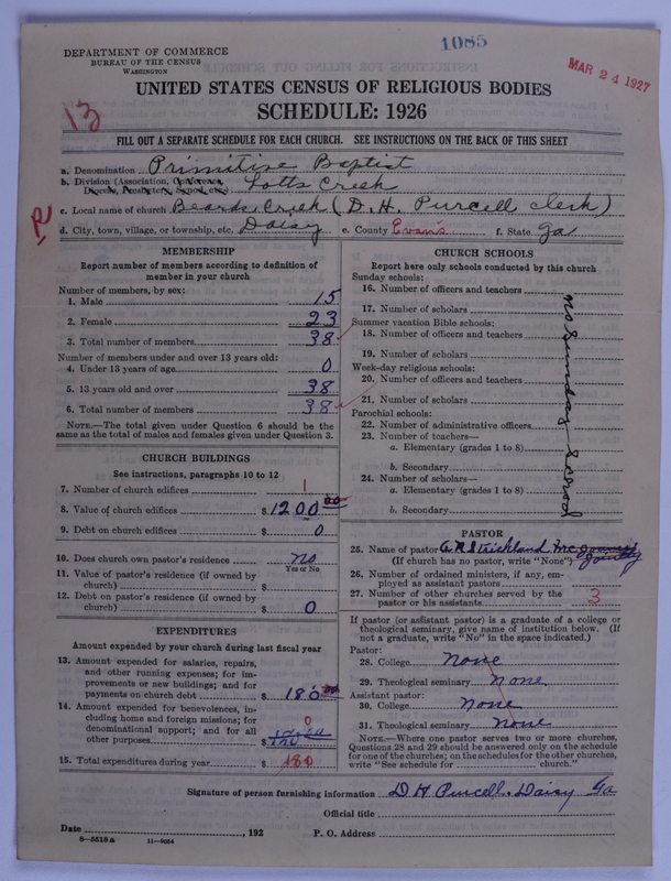 Scan of Primitive Baptists: 1085