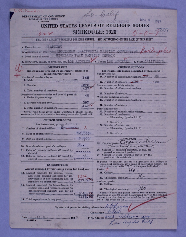 Scan of Northern Baptist Convention: 7327