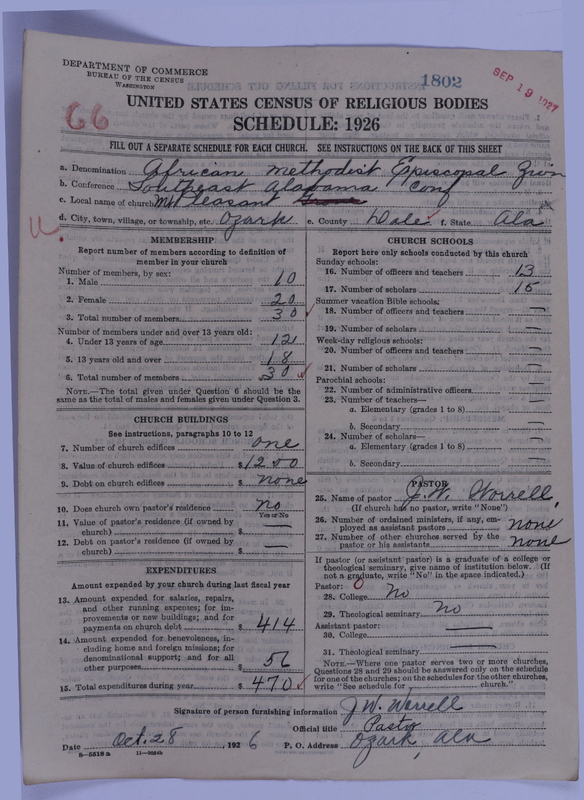 Scan of African Methodist Episcopal Zion Church: 1802