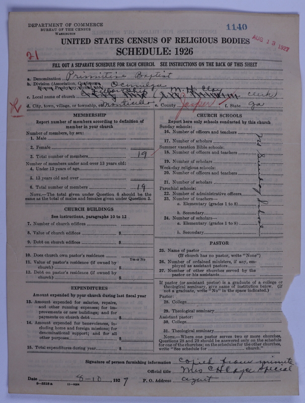 Scan of Primitive Baptists: 1140