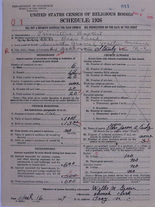 Scan of Primitive Baptists: 811