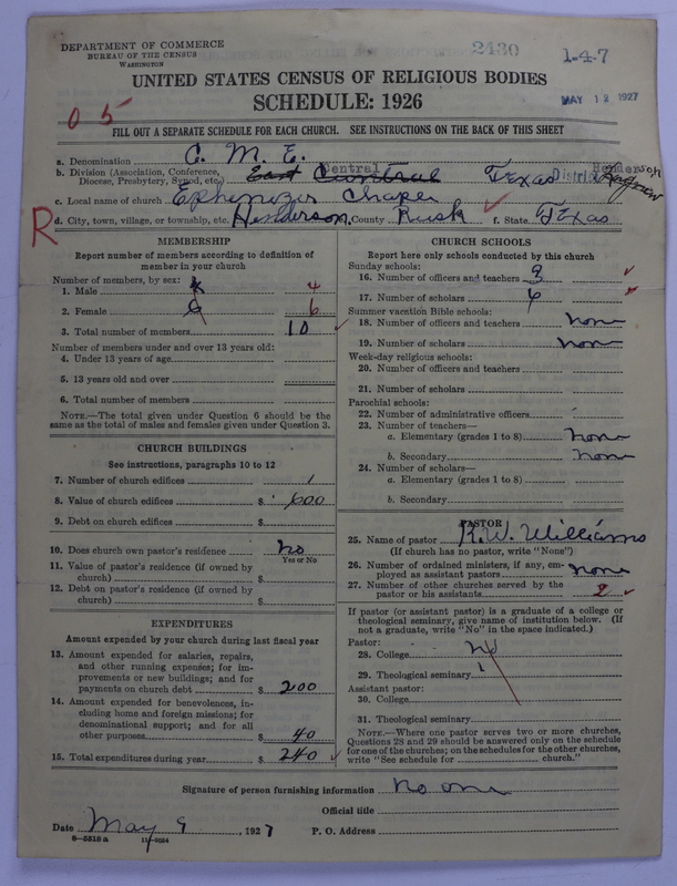 Scan of Colored Methodist Episcopal Church: 2430