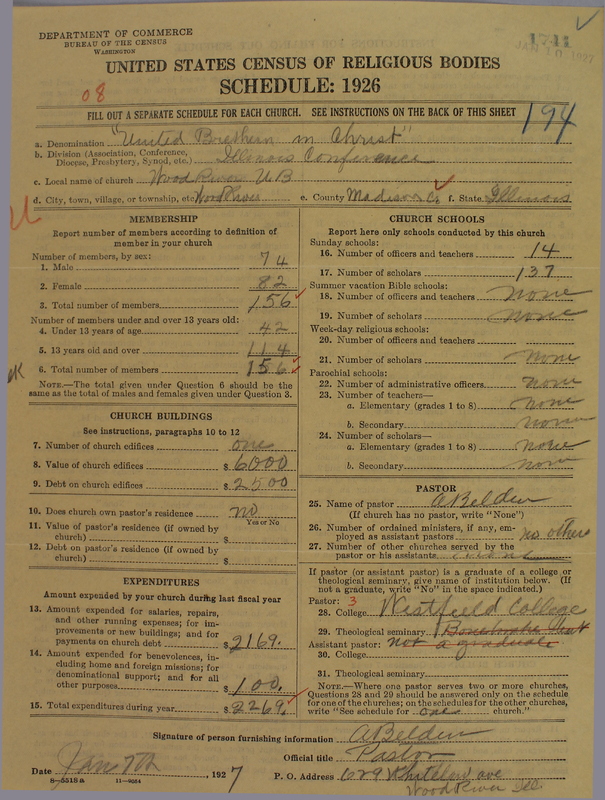 Scan of Church of the United Brethren in Christ: 1741