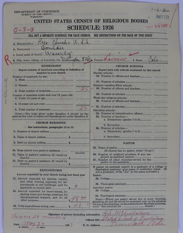 Scan of Presbyterian Church in the United States of America: 8073