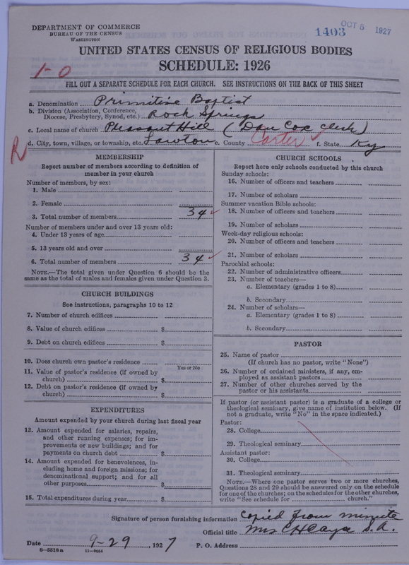 Scan of Primitive Baptists: 1403