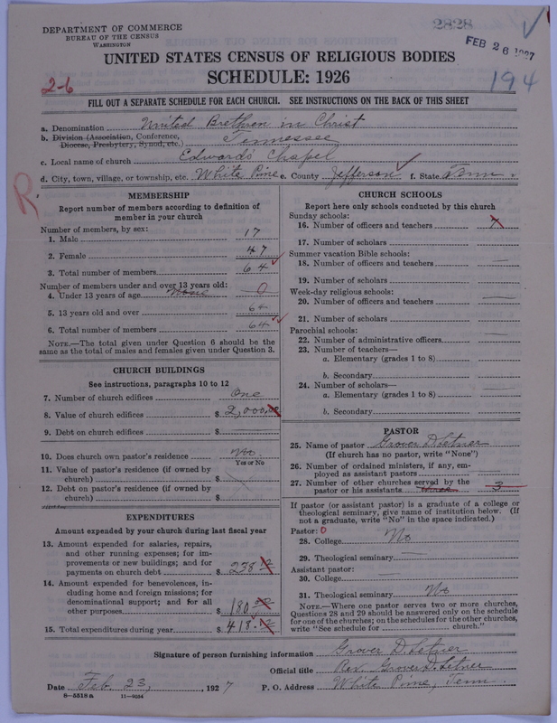 Scan of Church of the United Brethren in Christ: 2828