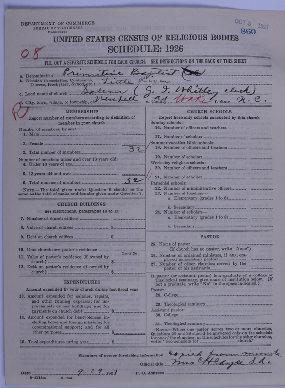 Scan of Primitive Baptists: 860