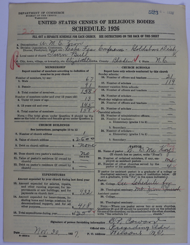 Scan of African Methodist Episcopal Zion Church: 523