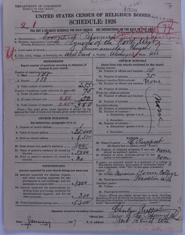 Scan of Reformed Church in the United States: 1358