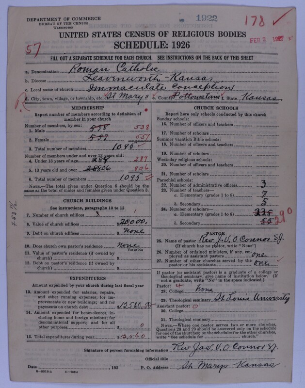 Scan of Roman Catholic Church: 1922