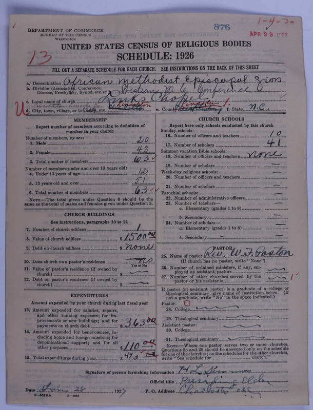 Scan of African Methodist Episcopal Zion Church: 876