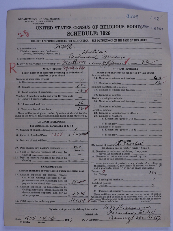 Scan of African Methodist Episcopal Church: 3596