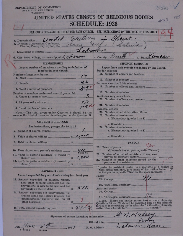 Scan of Church of the United Brethren in Christ: 2280