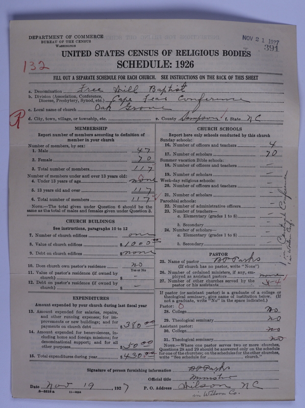 Scan of Free Will Baptists: 391
