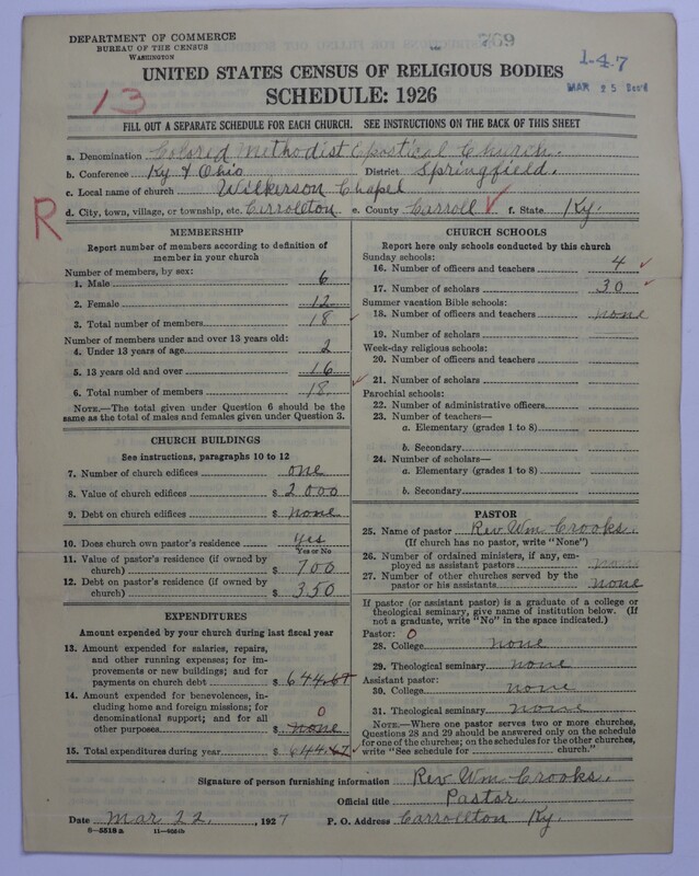 Scan of Colored Methodist Episcopal Church: 769