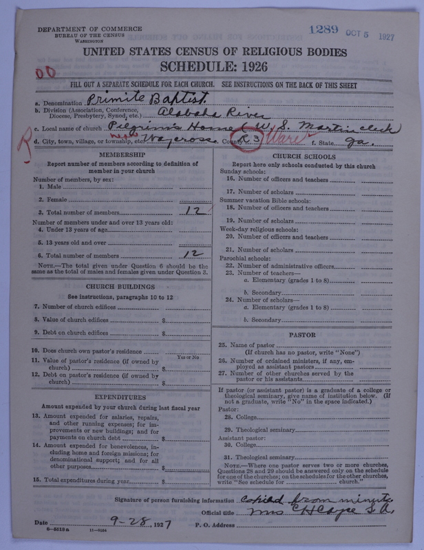 Scan of Primitive Baptists: 1289
