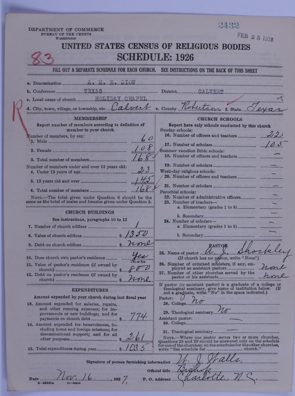 Scan of African Methodist Episcopal Zion Church: 2432
