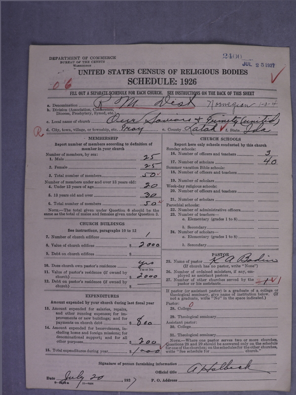 Scan of Norwegian Lutheran Church of America: 2401