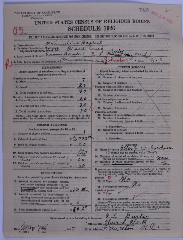 Scan of Primitive Baptists: 710