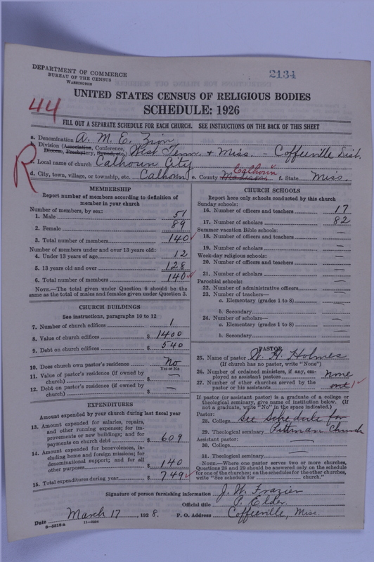 Scan of African Methodist Episcopal Zion Church: 2134