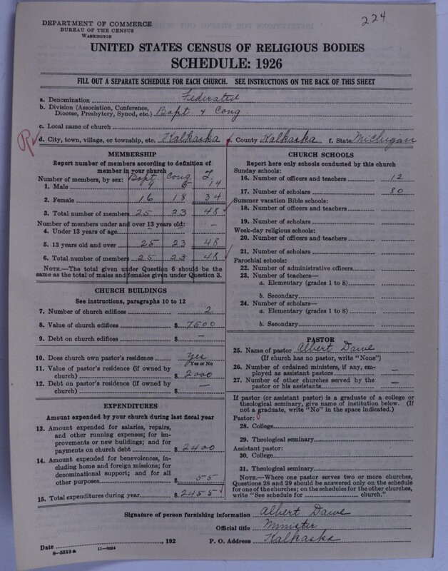 Scan of Federated Churches: 224