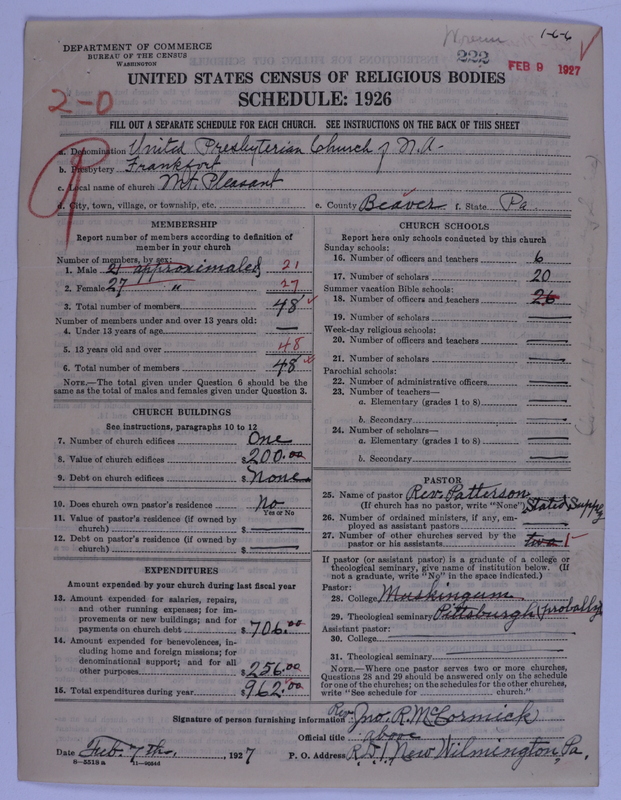 Scan of United Presbyterian Church of North America: 222