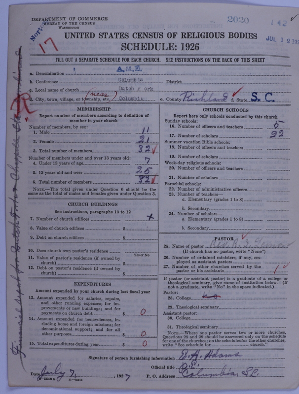 Scan of African Methodist Episcopal Church: 2020