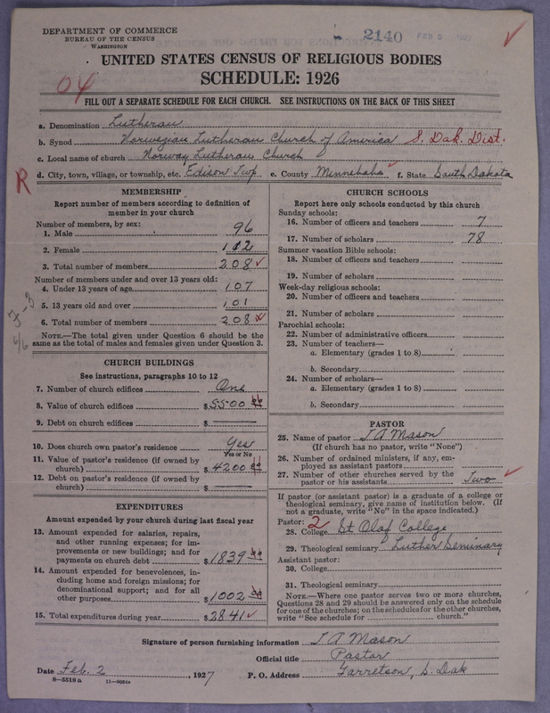 Scan of Norwegian Lutheran Church of America: 2140