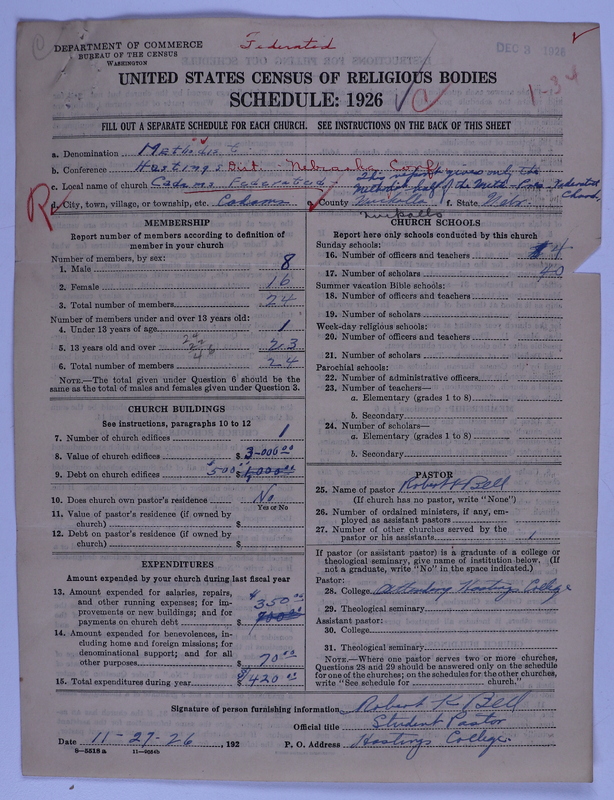 Scan of Federated Churches: