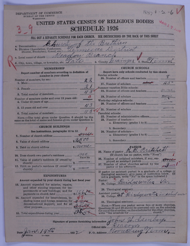 Scan of Church of the Brethren (Conservative Dunkers): 887