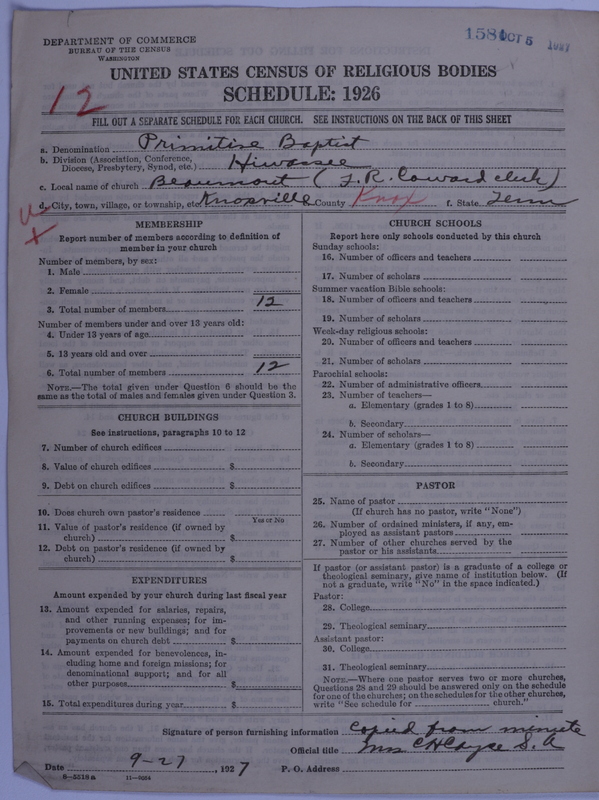 Scan of Primitive Baptists: 1581