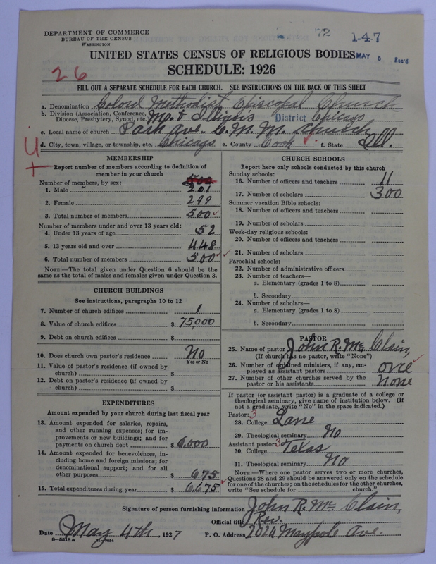 Scan of Colored Methodist Episcopal Church: 72