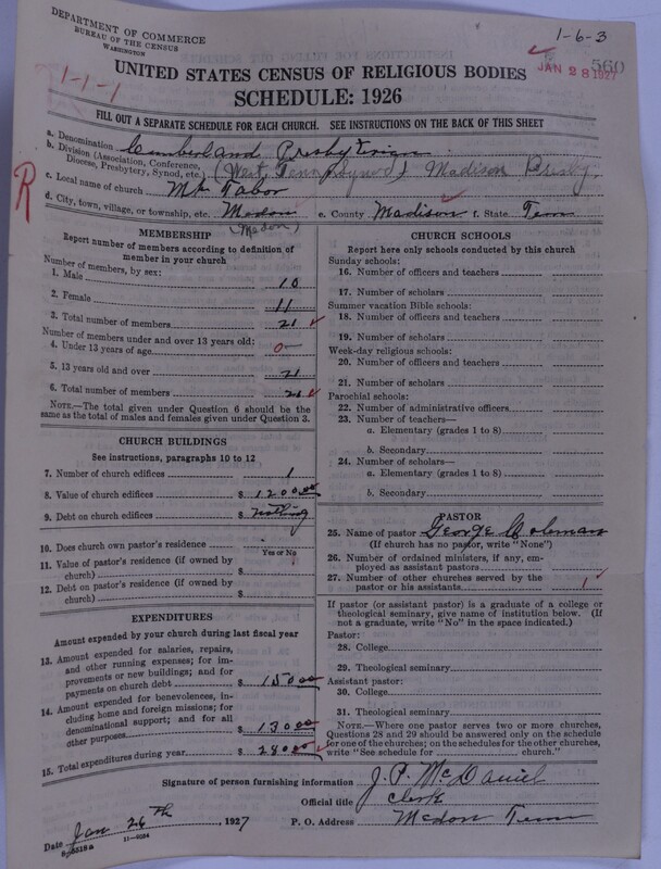 Scan of Cumberland Presbyterian Church: 560