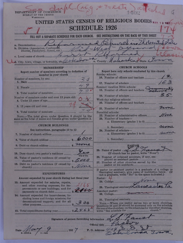 Scan of Reformed Church in the United States: 1402