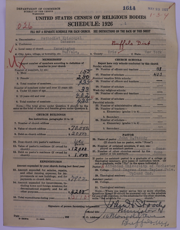 Scan of Methodist Episcopal Church: 1614