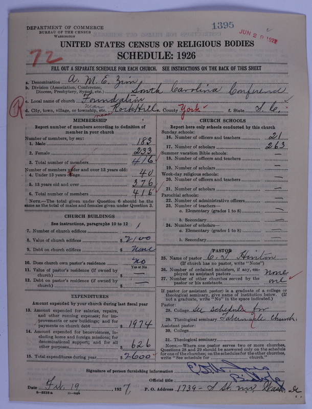 Scan of African Methodist Episcopal Zion Church: 1395