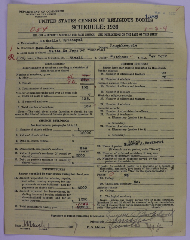 Scan of Methodist Episcopal Church: 1588