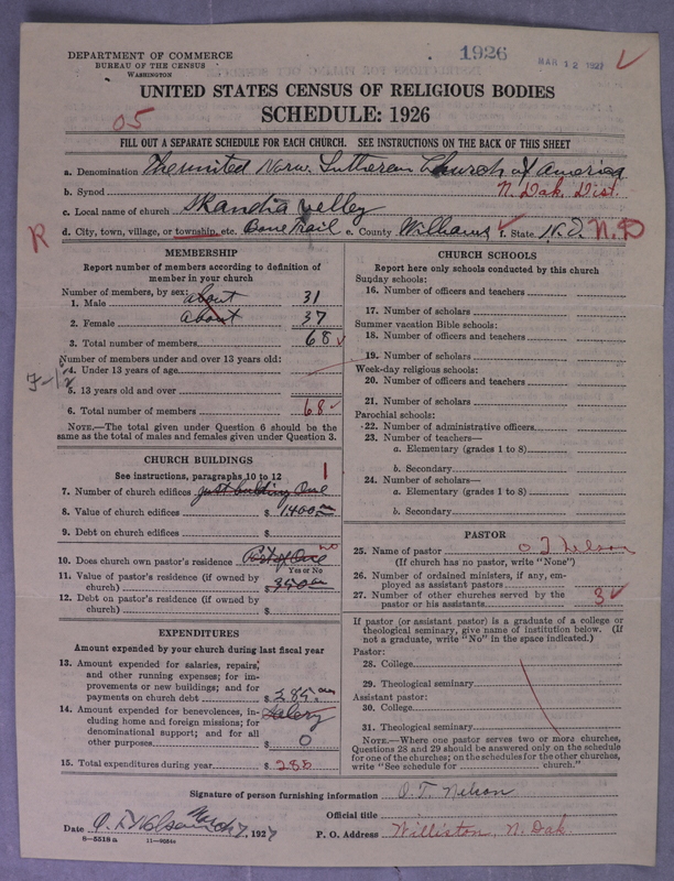 Scan of Norwegian Lutheran Church of America: 1926