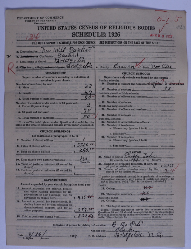 Scan of Free Will Baptists: 225