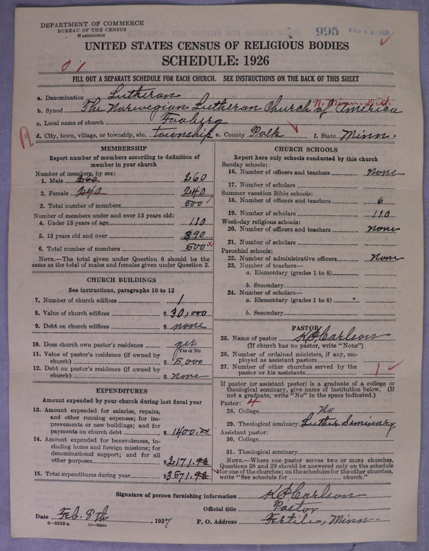 Scan of Norwegian Lutheran Church of America: 995