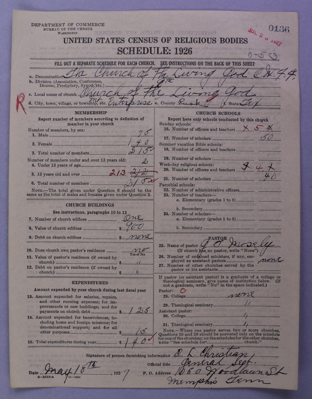 Scan of Church of the Living God, Christian Workers for Fellowship: 136