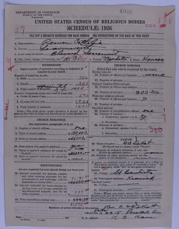Scan of Roman Catholic Church: 1945