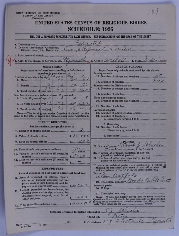 Scan of Federated Churches: 189