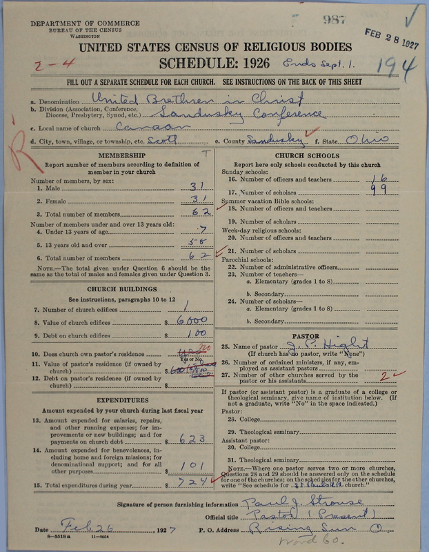 Scan of Church of the United Brethren in Christ: 987