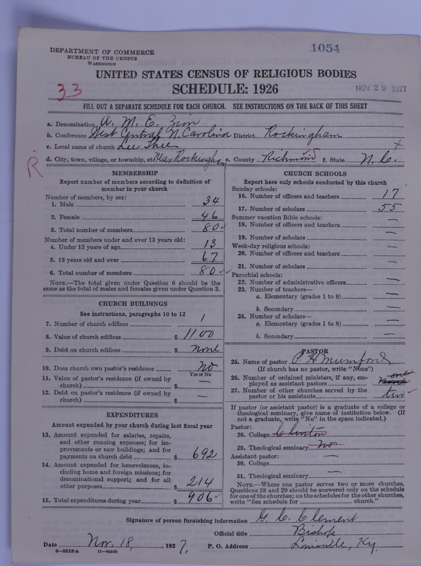 Scan of African Methodist Episcopal Zion Church: 1054
