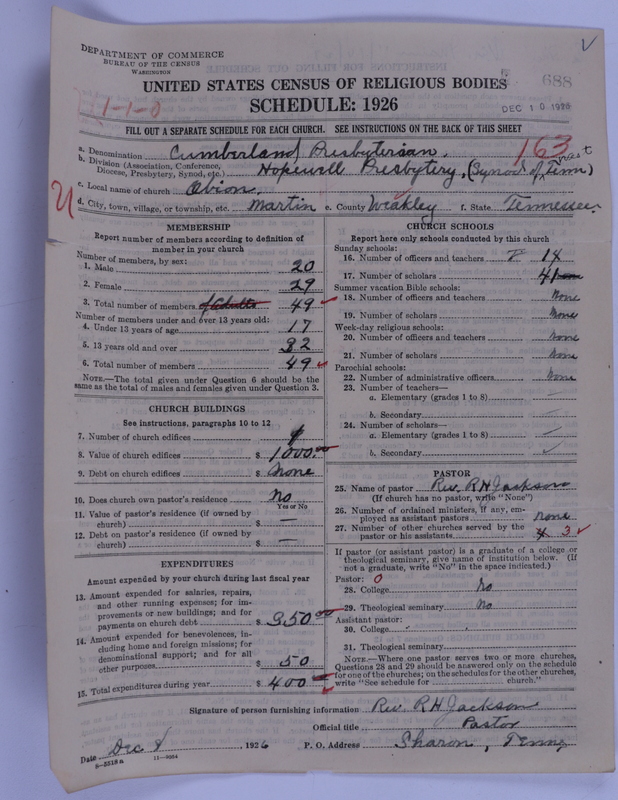 Scan of Cumberland Presbyterian Church: 688