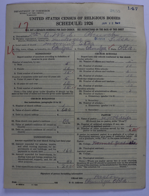 Scan of Colored Methodist Episcopal Church: 2155