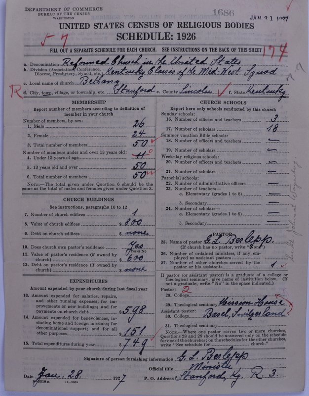 Scan of Reformed Church in the United States: 1686