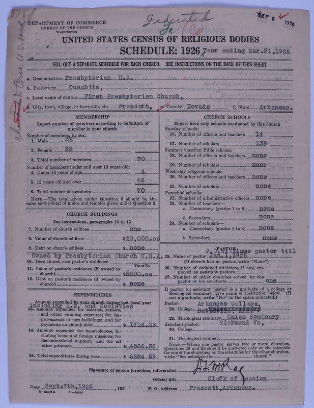 Scan of Federated Churches: